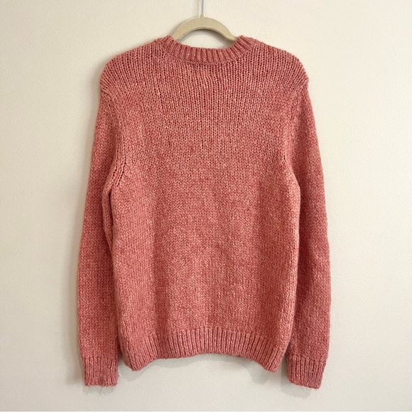 Zara Man Coral Ribbed Knit Pullover Sweater Size Medium - Picture 5 of 9